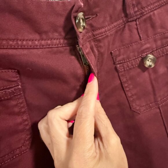 Anthro Daughters of the Revolution Maroon Boot Leg Pants Size 2 - Picture 3 of 10